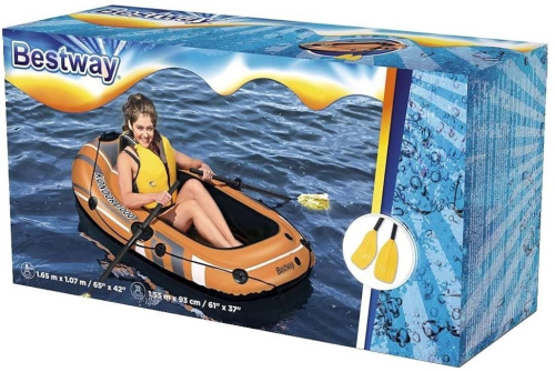 Човен надувний Bestway 61135 «Kondor Elite 1000 Raft Hydro Force» (96*162 см, гребний, одномісний, трикамерний, надувне дно, до 80 кг.) фото 4