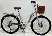 Велосипед міський Corso «Liberty» 28’’ дюймів LR-28833 + КОШИK, сталева рама 20``, Shimano 7 швидкостей, корзина, багажник