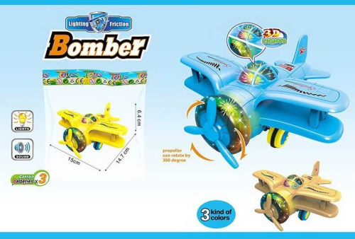 Літак 7706 3 кольори, звук, підсвічування, інерційний механізм, у пакеті