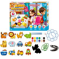 Магнітні брелки "Диво майстерня" 47751 "WToys", шнурок, основи, фарби, пензлики, палітра, в коробці
