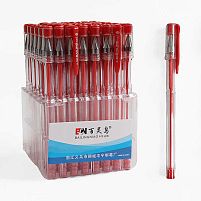 Ручка C 71673 ЦІНА ЗА 48 ШТУК В БЛОЦІ, кулькова, червона паста, в пакеті