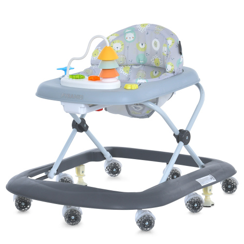 Ходунки дитячі El Camino ME 1217 Gray (колеса: 8 шт, стопори: музика, світло, кермо, рухомі детал, сірий)