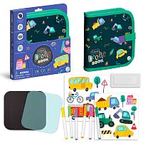 Дорожній набір для малювання "Транспорт" 301046 "DoDo", 6 маркерів "пиши-витирай"