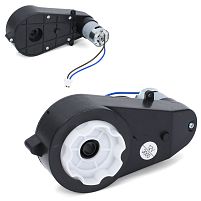 Рульовий редуктор для дитячого електроквадроцикла в зборі з мотором Bambi Racer M 6080 ST-GEAR 12V (12V, 3000RPM, 45W, вісь: Ø12 мм, ↔19 см)