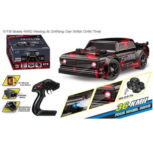 Машина на радіокеруванні HS 16351 акумулятор 7.4 V, масштаб 1:16, USB-кабель, пульт 2.4 G, швидкість до 36 км\г, протиударний корпус, гумові шини