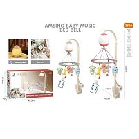 Карусель HL 2025-79 підсвічування, звуки, мелодії, пульт керування, таймер, регулювання гучності, обертається, підвіски-брязкальця, в коробці