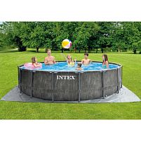 Каркасний басейн Intex 26744 (122*549 см., об'єм: 24311 л., картриджний фільтр-насос 5678 л/год, драбина, тент, підстилка, серія: Prism Frame)