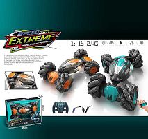 Машина на радіокеруванні YJ 096-2 A 2 кольори, роликові колеса, підсвічування, зміна положення корпуса, USB-кабель, акум. 3.7V, масштаб 1:16, пул