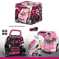 Машина-конструктор 008-977 61 деталь, звук, підсвічування, коробка передач, деталі, інструменти, наліпки, електронний ключ, в коробці