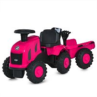 Каталка-толокар Bambi Racer M 6154-8 (трактор з причепом, граблі, лопатка, колеса: пластик, 90*32*35,5 см, рожевий, до 20 кг)