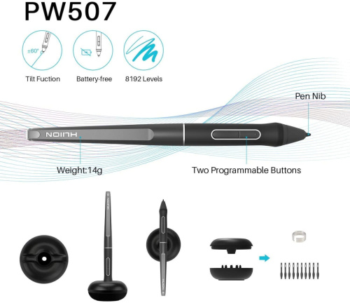 Картинка  Графічний монітор Huion Kamvas Pro 13 (GT133_HUION) от магазина cd-market фото 13
