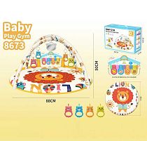 Килимок 8673 звуки, мелодії, підсвічування, 5 підвісок, 4 брязкальця, в коробці