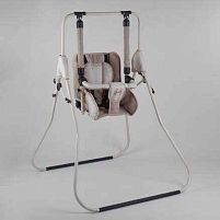 Гойдалка 0-м "Алінка" 25140 капучино з бежевим, бежевий каркас, зміна положення спинки "сидячи/лежачи", у пакеті