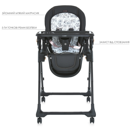 Стільчик для годування немовлят El Camino ME 1037-B CRYSTAL Black Gold фото 7