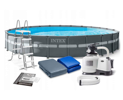 Каркасний басейн Intex 26340 (132*732 см., об'єм: 47241 л., пісочний фільтр-насос 10500 л/год, драбина, тент, підстилка, серія: Ultra XTR Frame) фото 2