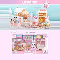 Магазин 6693 A флоксова фігурка, висота: 9 см, тачка, велосипед, стелажі, муляжі їжі, в коробці