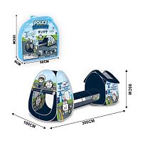 Дитячий ігровий намет з тунелем X-Toys 2051 A-1 «Поліція» (95*100*300 см, вхід на зав'язках, сумка)
