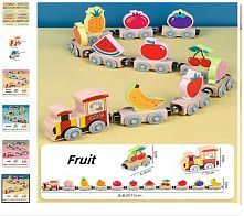 Потяг магнітний C 73285 “Фрукти”, дерев'яний, в коробці