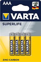 Картинка  Батарейка VARTA SUPERLIFE AAA BLI 4 ZINC-CARBON (02003101414) магазин cd-market