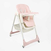 Стільчик для годування Toti 46083 мягкий чохол PU, 4 колеса, з’ємний столик, корзинка, в коробці