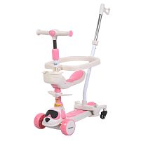 Картинка  Самокат-беговел триколісний iTrike JR3-166-5-P (колеса: передні Ø4,33"/заднє Ø3,15"/PU, рама: алюміній, сидіння, бампер, батьк. ручка, до 25/50 кг) магазин cd-market