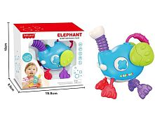 Брязкальце BY 201 "Слоник", пискавки, прорізувачі, гумові шнурочки, в коробці