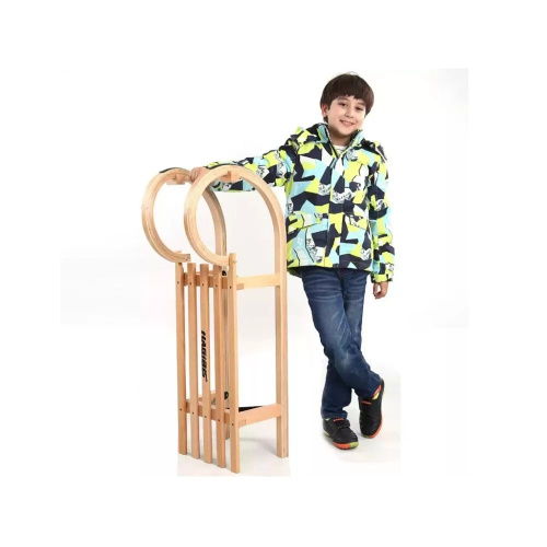 Санки дитячі Bambi JSXQ-21F (36,5*39*101,5 см, пласкі полози із пластиковими накладками, сидіння дерево, спинка ↑15,5 см, до 30 кг) фото 5