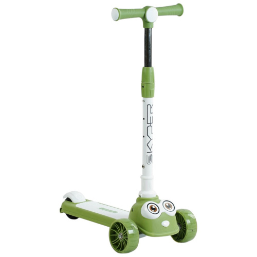 Самокат триколісний Skyper YT-1601-28 (колеса: передні Ø4.92"/заднє Ø3.15"/PU, рама: пластик/складна, підсвітка, до 25 кг)
