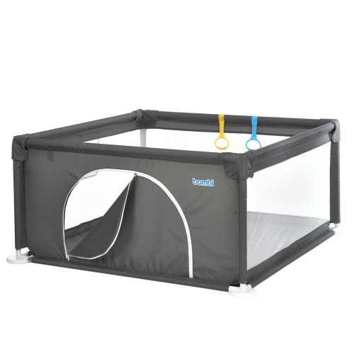 Намет-манеж Bambi MR 1339-G (61*123*123 см, ширина з ніжками 132 см, тканина: Oxford 150D, 2 ручки, вхід із застібкою-блискавкою, поліестер, сірий) фото 2