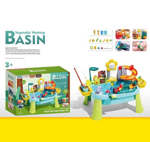 Риболовля WD 813 B 59х33х42 см, 39 елементів, автоматична подача води, вудочка, рибки, спуски, на батарейках, в коробці