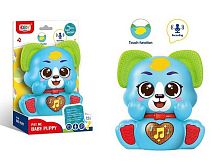 Музична іграшка O 13802 гумові прорізувачі, мелодії, звуки, підсвічування, запис та відтворення голосу, сенсорна ділянка, на батарейках, в коро