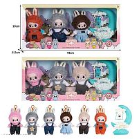 Набір героїв JZ 772 M8 2 види, 3 персонажі, брелки, рухливі кінцівки та голова, пластиковий місяць на підставці, знімний одяг, карабін, в короб