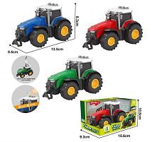 Трактор 0488-600 D 3 кольори, інерція, 3 кнопки, світло, звук, в коробці