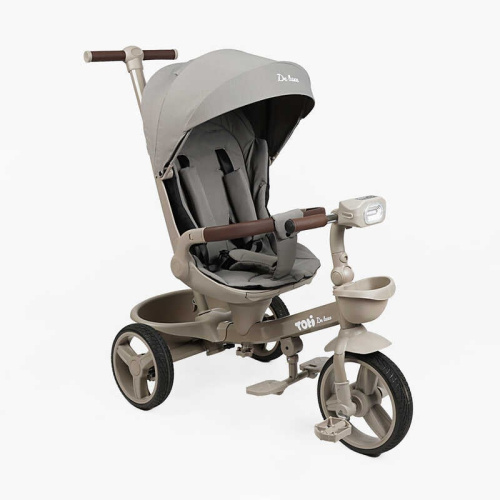 Велосипед дитячий триколісний Toti 6590-3 (колеса: переднє Ø10"/задні: Ø8"/PU, рама: сталь/складна, батьківська ручка, навіс, музична фара, до 25 кг)