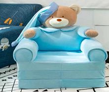 Крісло розкладне м’яке M 19927 “Ведмедик”, 49х40х49 см, у розкладеному вигляді - 120 см, в пакеті