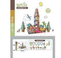 Конструктор магнітний CH 1198 “Парк динозаврів”, 98 деталей, в коробці