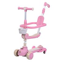 Картинка  Самокат-беговел триколісний iTrike JR3-168-5С-P (колеса: передні Ø4,33"/заднє Ø3,15"/PU, рама: алюміній, сидіння, бампер, батьк. ручка, до 25/50 кг) магазин cd-market