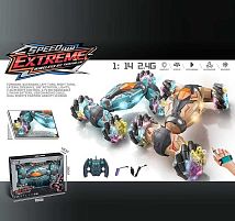 Машина на радіокеруванні YJ 098-3 A 2 види, браслет+пульт, акум. 3,7 V, 4х4, звук, підсвічування, пульт 2,4 GHz, в коробці