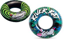 Коло дитяче надувне для плавання Intex 68209 «Річковий щур» (Ø122 см, трос, вік 9+, до 80 кг)