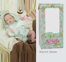 Пупс QM 24056 "TK Group", функціональний, датчик руху, звуки: сміх, плач, засинає, висота: 42 см, гумовий, пустушка, пляшечка, памперс, капелюшок