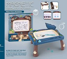 Столик CJ 6011-1 PM 2 кольори, магнітна дошка, 6 штампів, в коробці, ВИДАЄТЬСЯ МІКС ВИДІВ