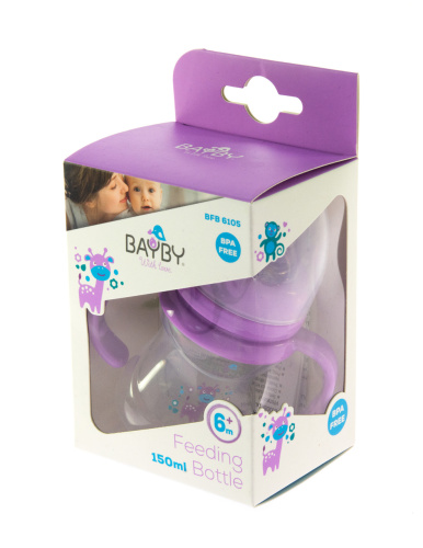 Картинка  Бутылочка для кормления Bayby BFB6105 150ml 6м+ фиолетовый от магазина cd-market фото 4