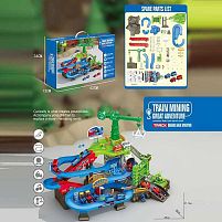 Трек ZX 002 A автоматичний підіймач, 2 режими роботи, механічний кран-підіймач обертається по колу, мелодія, машина-маніпулятор, машинки, тріска