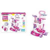 Набір для прибирання A 5928 пилосос на батарейках, підсвічування, імітація справжнього інструменту, візочок, відро, швабра, аксесуари, в коробці