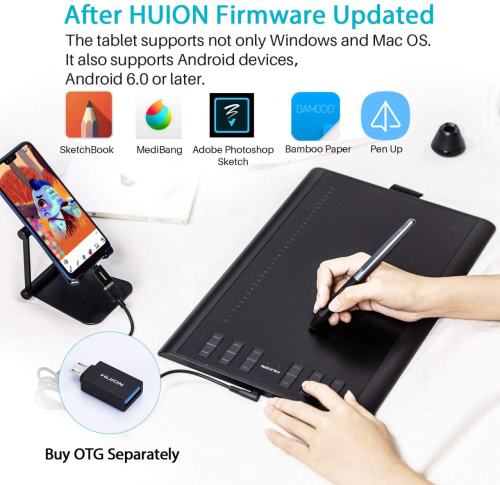 Картинка  Графический планшет Huion H1060P (H1060P_HUION) от магазина cd-market фото 11