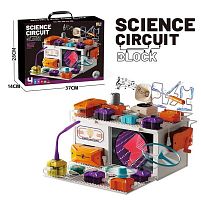 Електронний конструктор D 4009 40 елементів, 3 блоки живлення, підсвічування, запускач, на батарейках, експерименти, в коробці