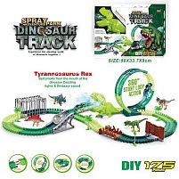 Трек 351 світло, звук, дино майданчик, 175 елементів, довжина треку 405 см, аксесуари, в коробці