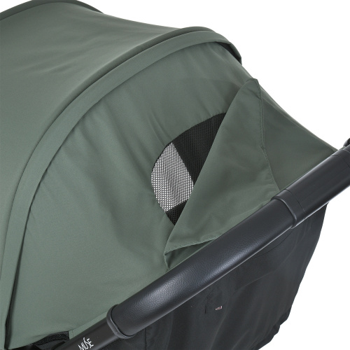 Коляска дитяча прогулянкова El Camino ME 1118 MUSE Khaki Green (колеса 5,7"/6,5"/EVA, бампер, ремінь, футкавер, навіс, кошик, автоскладання) фото 16