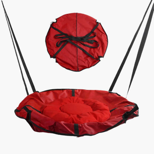 Гойдалка-гамак, X-Toys GL 270895 (подушка Ø60 см з водонепроникного матеріалу, ремінці, знімний чохол Ø105 см, 120-150 кг, червоний)