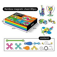 Конструктор магнітний XC-D 17 80 деталей, в коробці